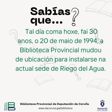 A Biblioteca da Deputación da Coruña cumpre 30 anos en Riego de Agua