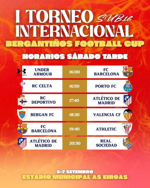 A elite do fútbol cadete cítase no I Torneo Internacional Sub16 Bergantiños Football Cup, que patrocina a Deputación