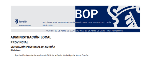 Carta de Servizos da Biblioteca Provincial da Deputación da Coruña