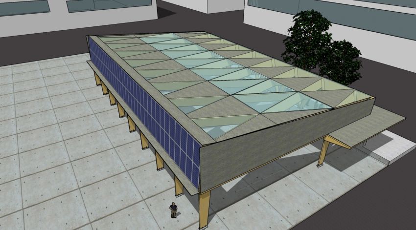 A Deputación financia a construción dunha cuberta con iluminación solar fotovoltaica para o parque infantil da Praza de Galicia, en Boiro