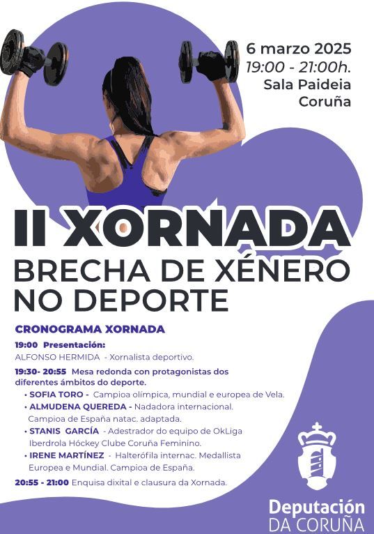 A Deputación da Coruña organiza unha xornada sobre a brecha de xénero no deporte
