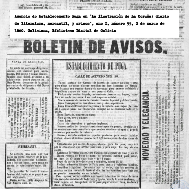 A Imprenta e Libraría de D. Domingo Puga