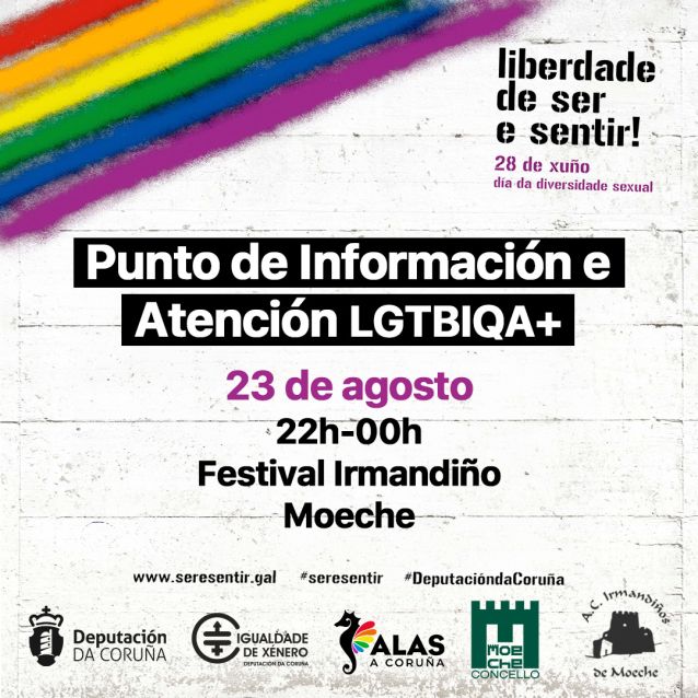 Oito festivais da provincia contarán con puntos LGTBI+ ao abeiro da campaña Liberdade de Ser e Sentir