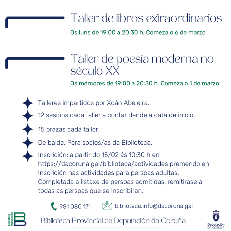 Taller de libros extraordinarios e Taller de poesía moderna do século XX