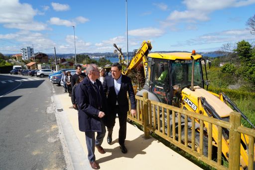A Deputación rematará a principios de xuño as obras de construción das novas beirarrúas de San Xoán de Vilanova, en Miño