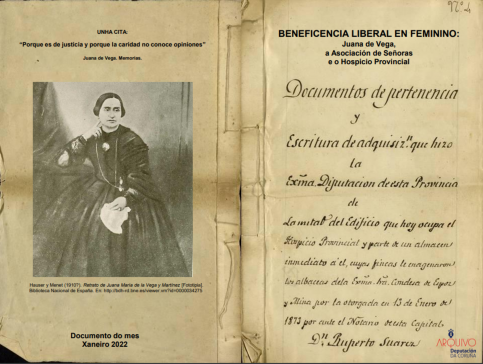 O Arquivo da Deputación pon en valor o labor social e feminista de Juana de Vega a través da Asociación de Señoras da Beneficencia e o Hospicio Provincial