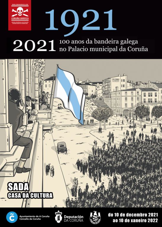 A mostra que homenaxea os 100 anos da bandeira galega chega a varios concellos da man da Deputación