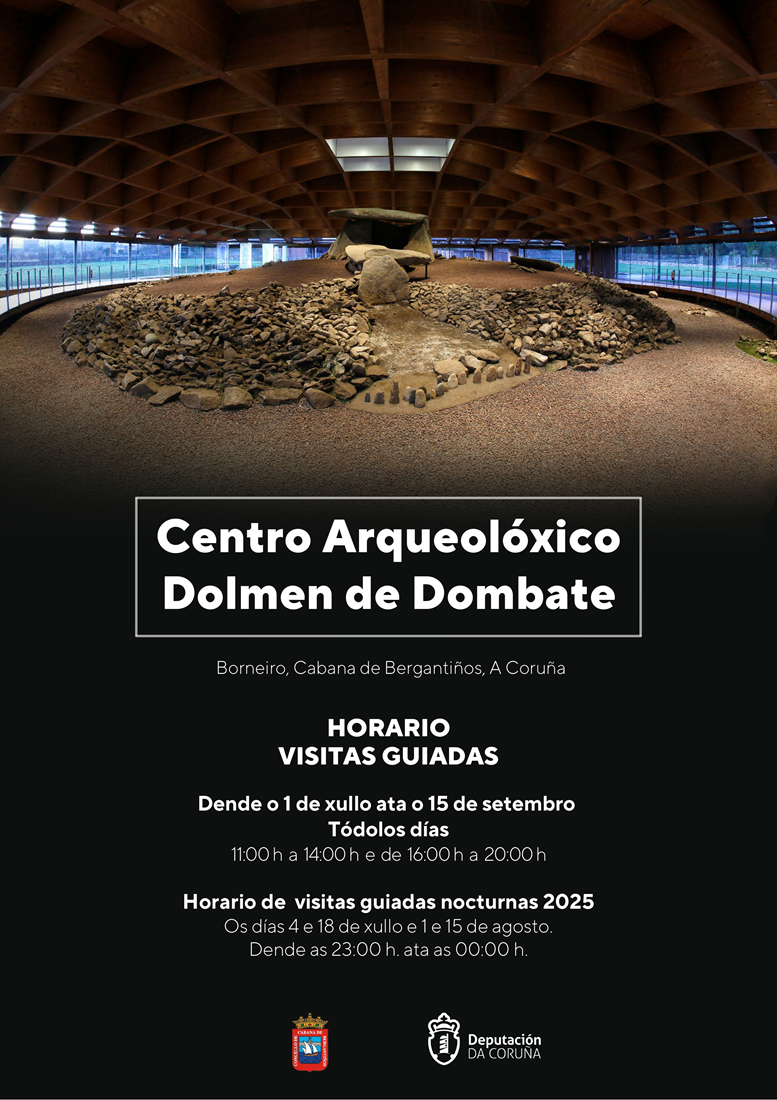 Horarios visitas guiadas.Centro Arqueolóxico Dolmen de Dombate-Verano 2025 reducido.png